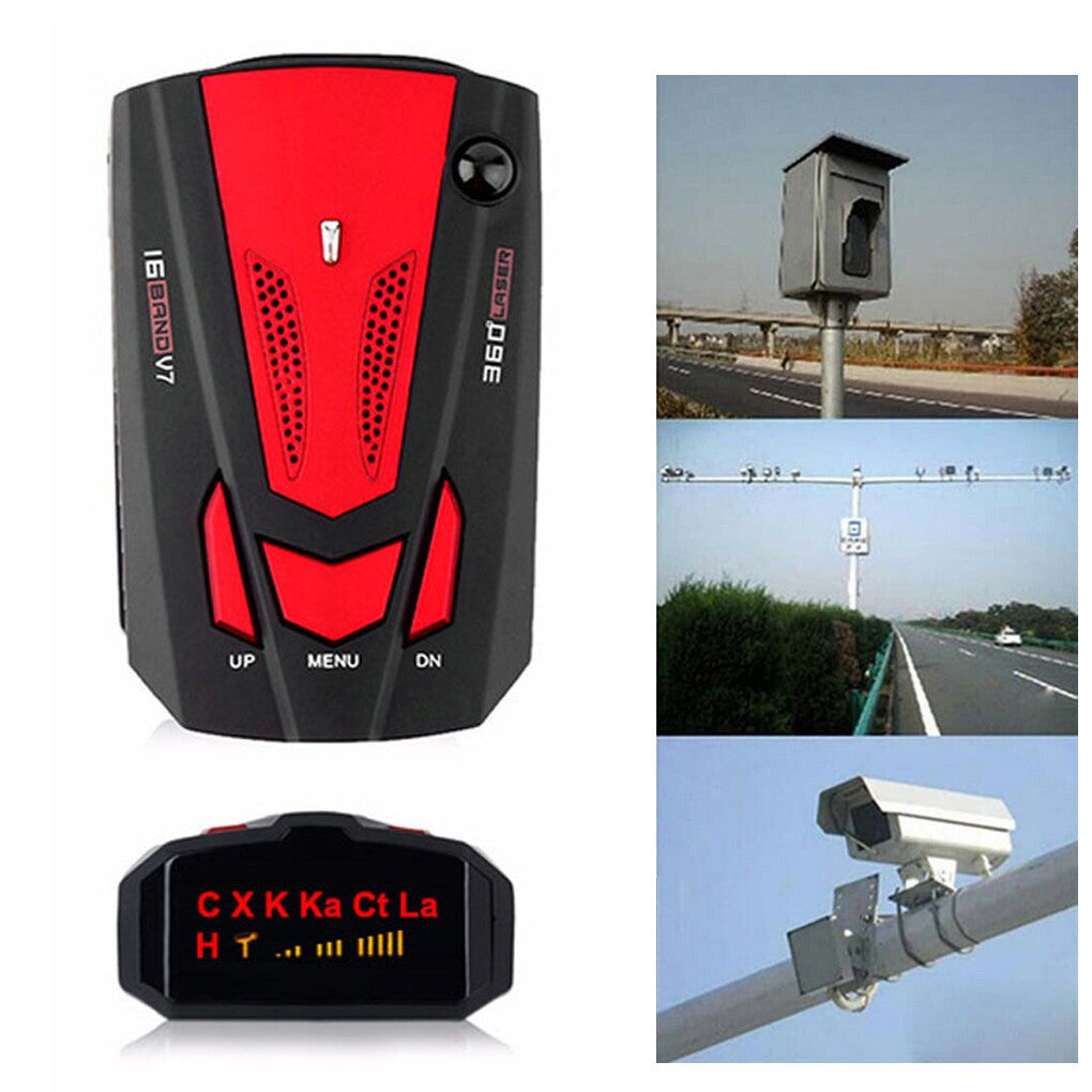 360° Car Speed V7 GPS Radar Detector Camera Voice Alert Warning Speedometer UK