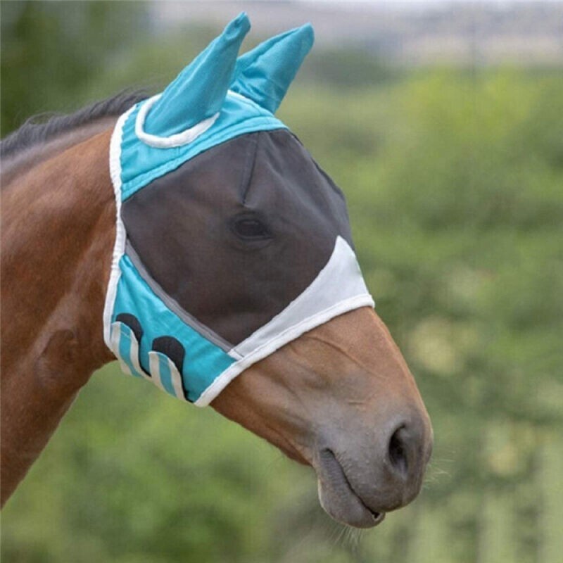 Half or full face Padded Mesh Fly Mask Hood with Ears Horse M Size UK