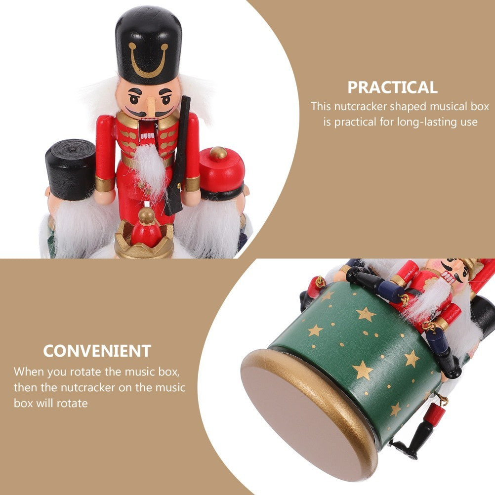 Nutcracker Themed Rotating Music Box Handmade Xmas Ornament Holiday Gift Decor