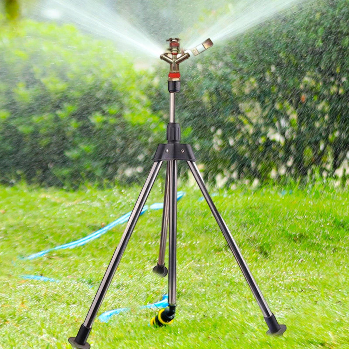 Automatic Rotating Sprinkler w/Tripod 360°Watering Nozzle for Garden Irrigation