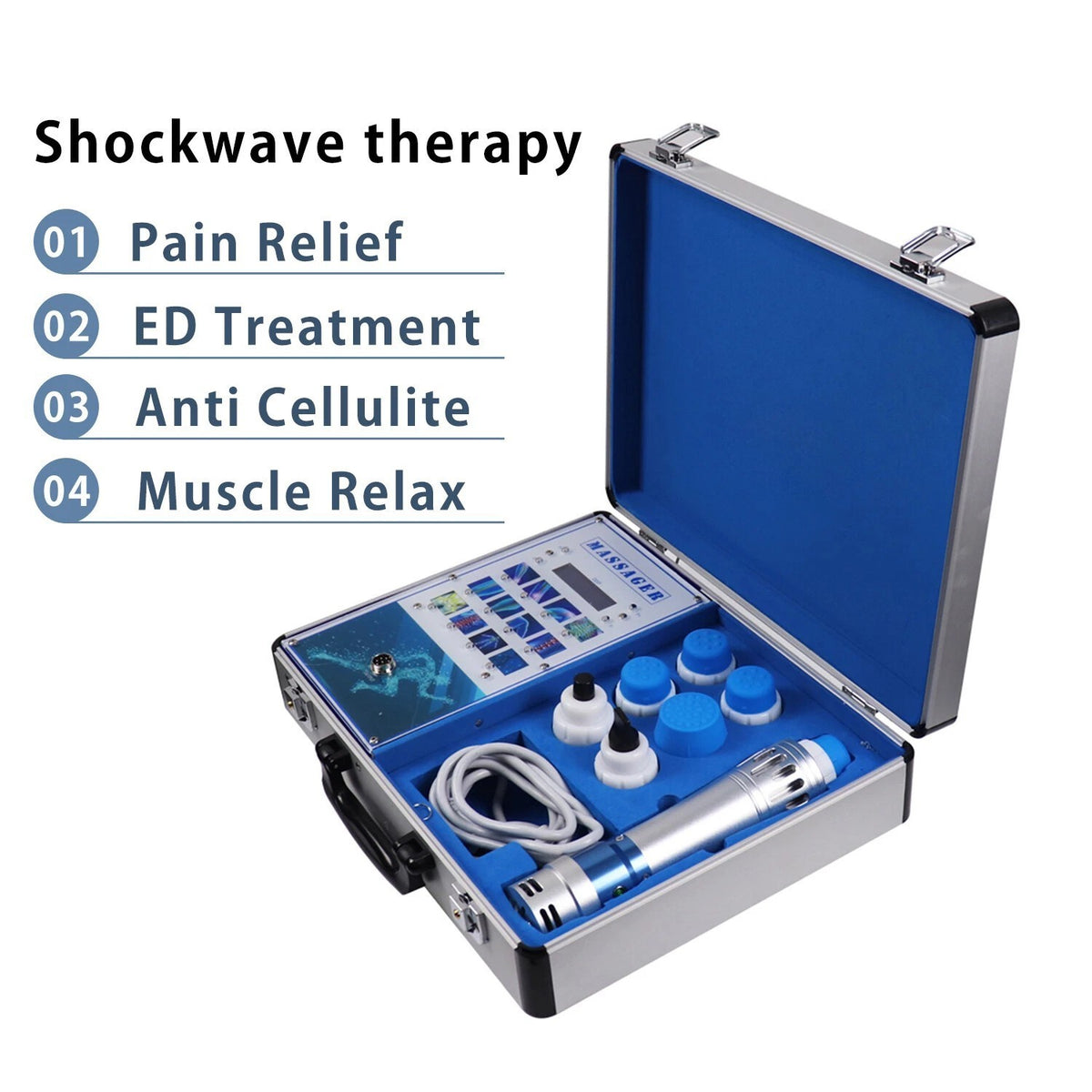 Touch Screen Shockwave Therapy Machine For Muscle Pain Removal & ED Treatment UK