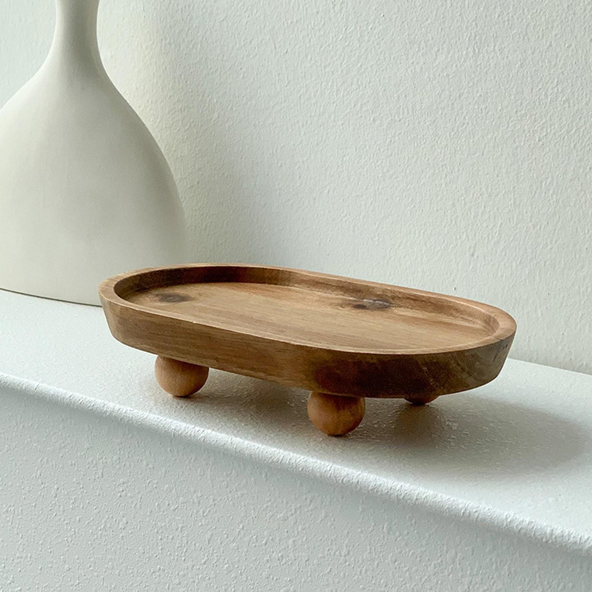 Multifunctional Mini Wooden Riser Display Decorative Tray Wooden Pedestal Stand