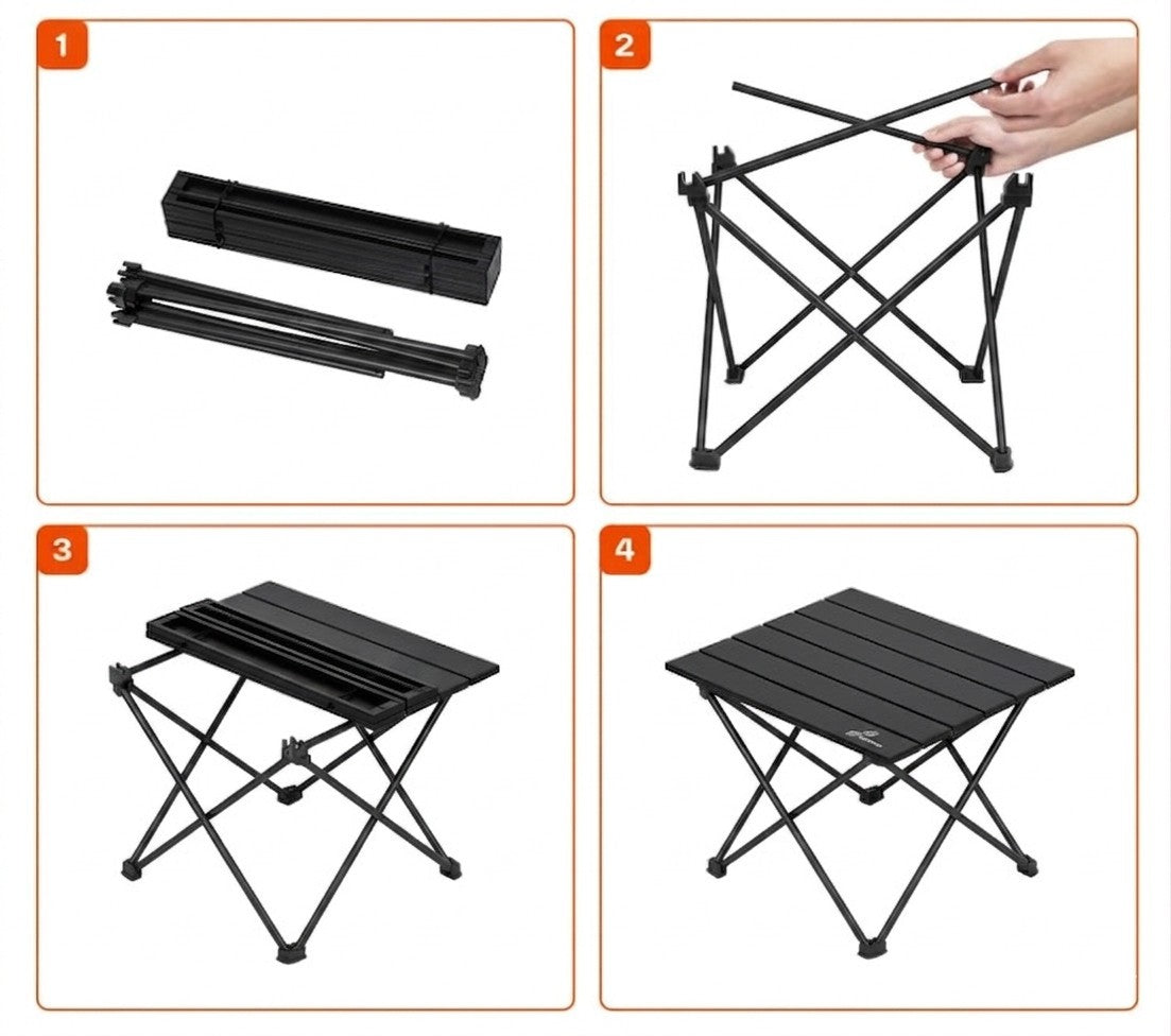 Folding Camping Table Portable Outdoor Picnic Desk Carbon Steel Compact Sturdy