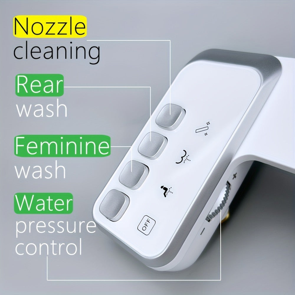 Bidet Toilet Seat Attachment Self Cleaning Dual Nozzle Bathroom Water Spray