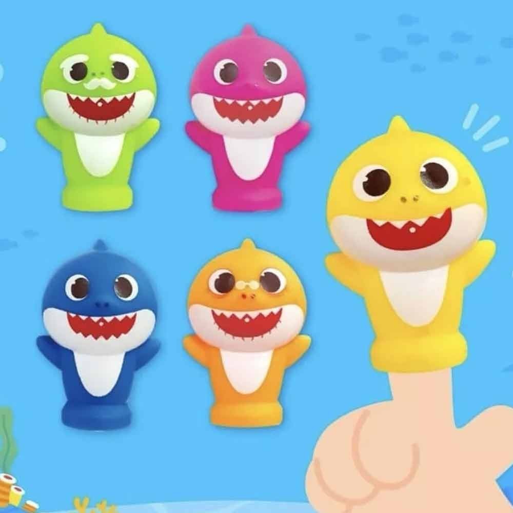 Baby Shark 5PC Finger Puppet Set, Bath Toys, Party Favors, Educational Playtime