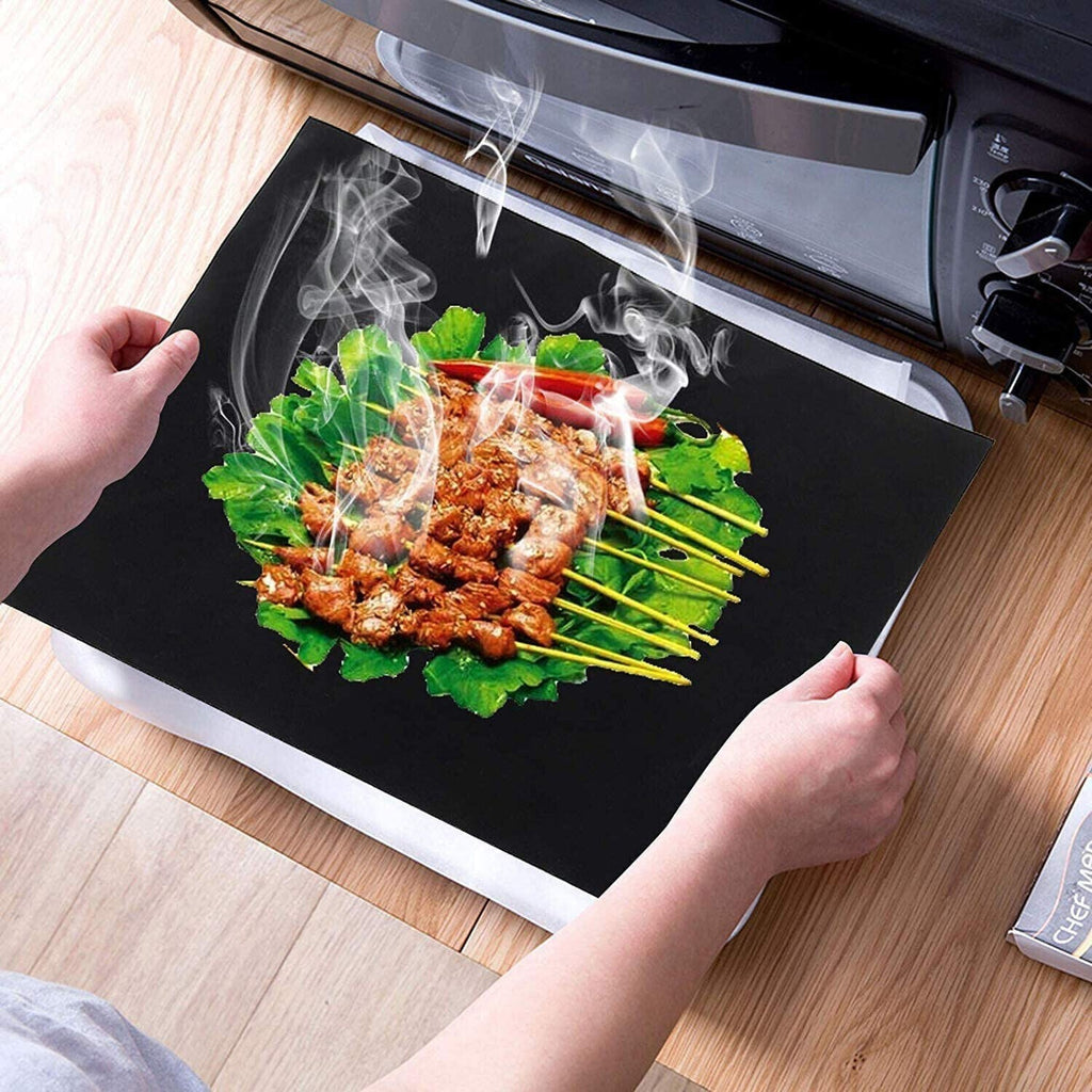 3 Pack Bottom Oven Liner Sheet - Large Heavy Duty - Reusable BBQ Grill Mat