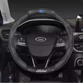 1980-2025 Ford Universal 15" Steering Wheel Cover PU Leather Non-Slip Protector
