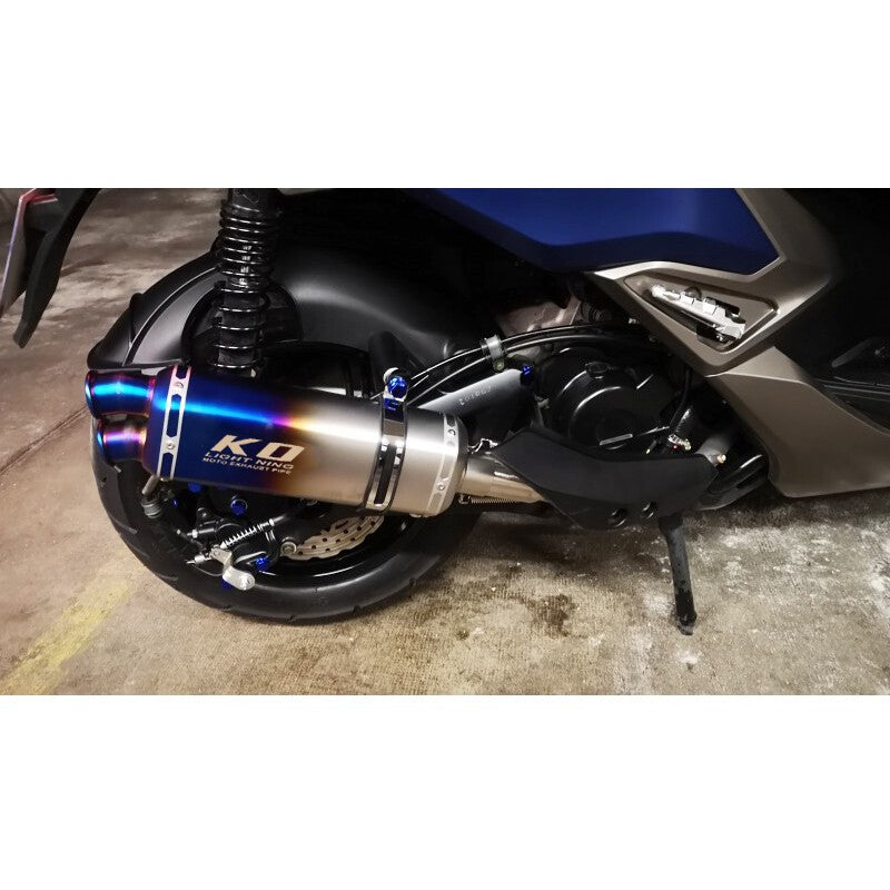 51mm Universal Motorcycle Exhaust Pipe Dual-outlet Muffler 420mm Escape Modified