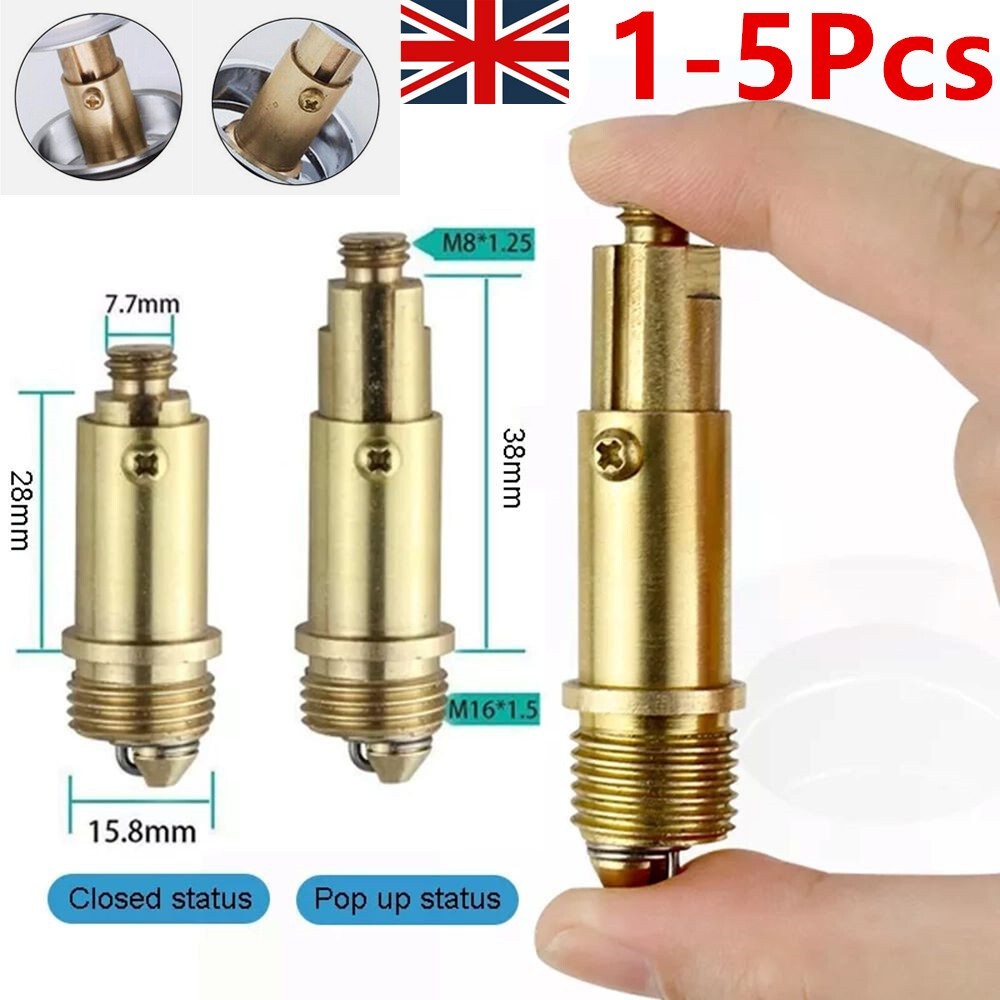 Easy Pop Up Click Clack Basin Sink Bath Waste Plug Replacement Bolt Spring M8 UK