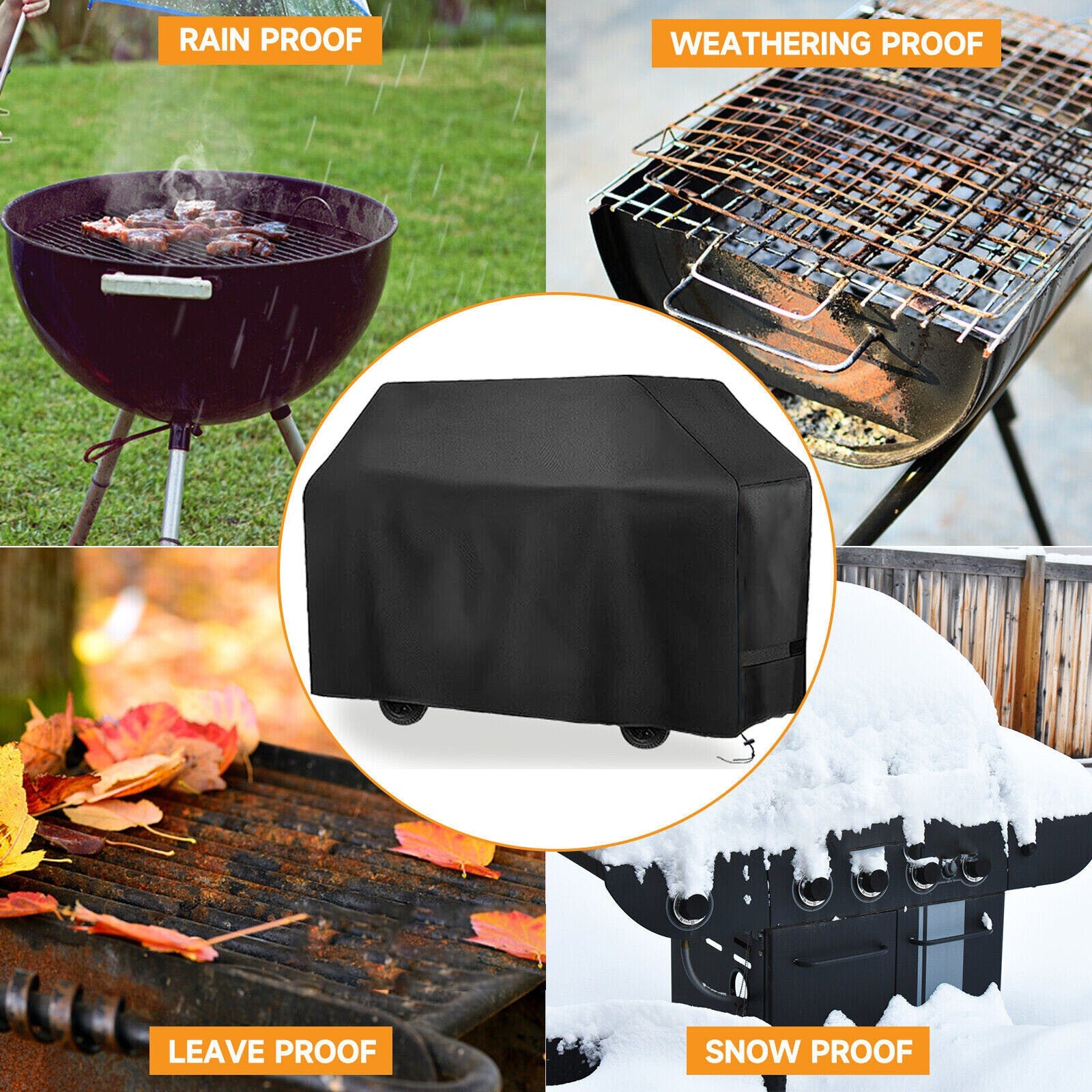 210D Heavy Duty BBQ Cover Waterproof Patio Barbecue Grill Outdoor 2 3 4 Burner
