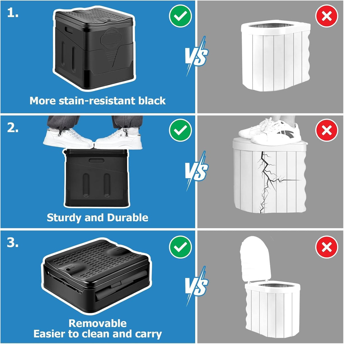 PORTABLE FOLDING CAMPING TOILET COMPACT POTTY LOO CARAVAN TOILET PICNIC FISHING