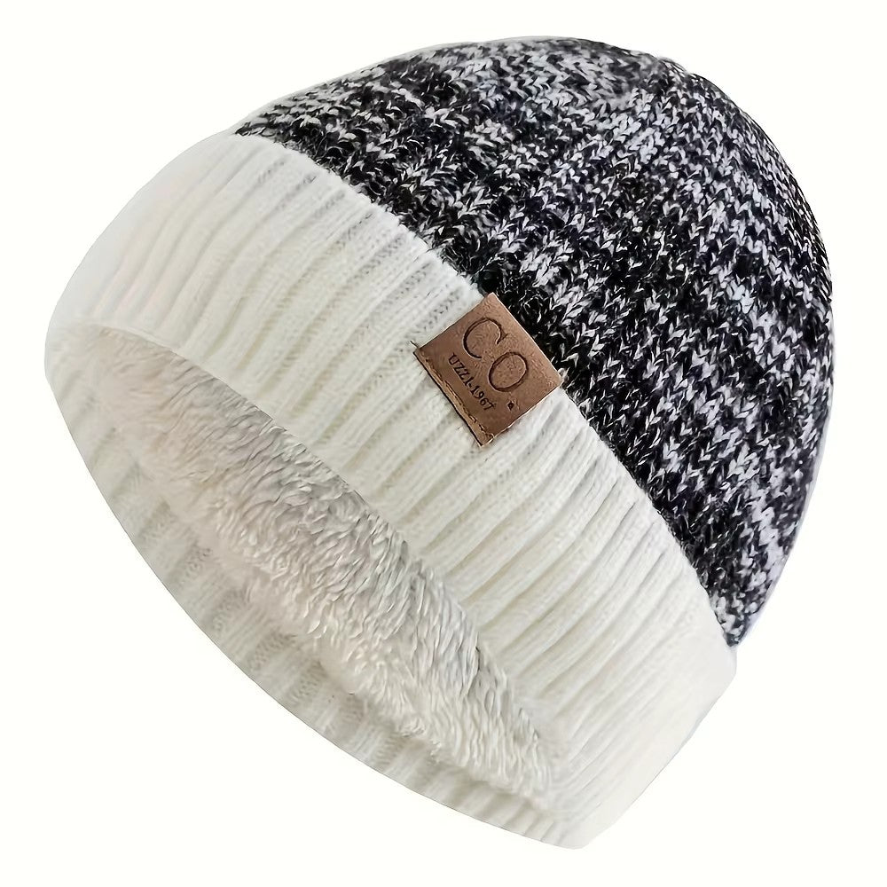 Unisex Beanie Hat Winter Warm Knitted Thermal, Woolly Cosy Fleece Lining