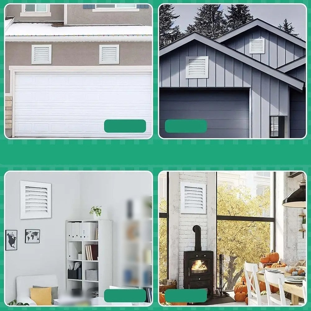 Aluminum Fixed Louver Grille for Air Circulation in Attic and Shed 350x350mm