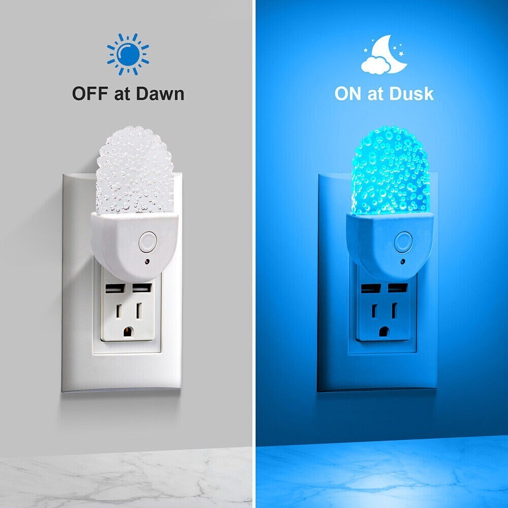 RGB Color Changing Night Lights Dusk Dawn Sensor Plug in Lamp Hallway Kids Light