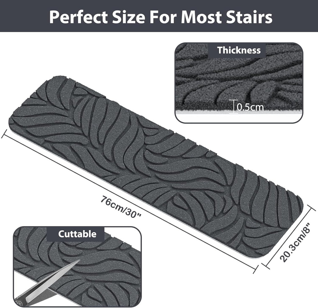 15Pcs Stair Pads Set Carpet Stair Treads Non Slip Adhesive Step Mats Home Decor