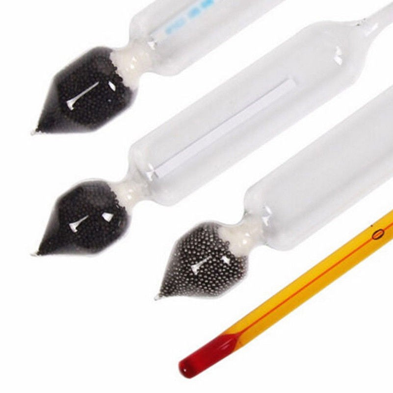 3Pcs Hydrometer Alcohol Meter Vinometer Tester With Thermometer Gadget Set Y