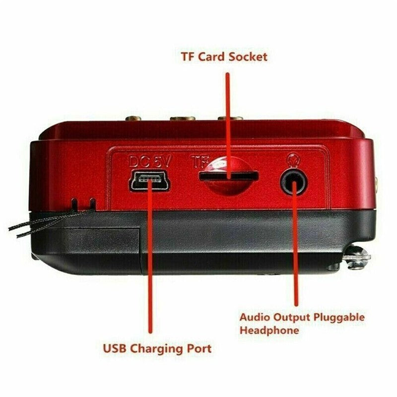 Rechargeable Mini Digital Portable Radio USB FM MP3 Music Player SD Card Speaker