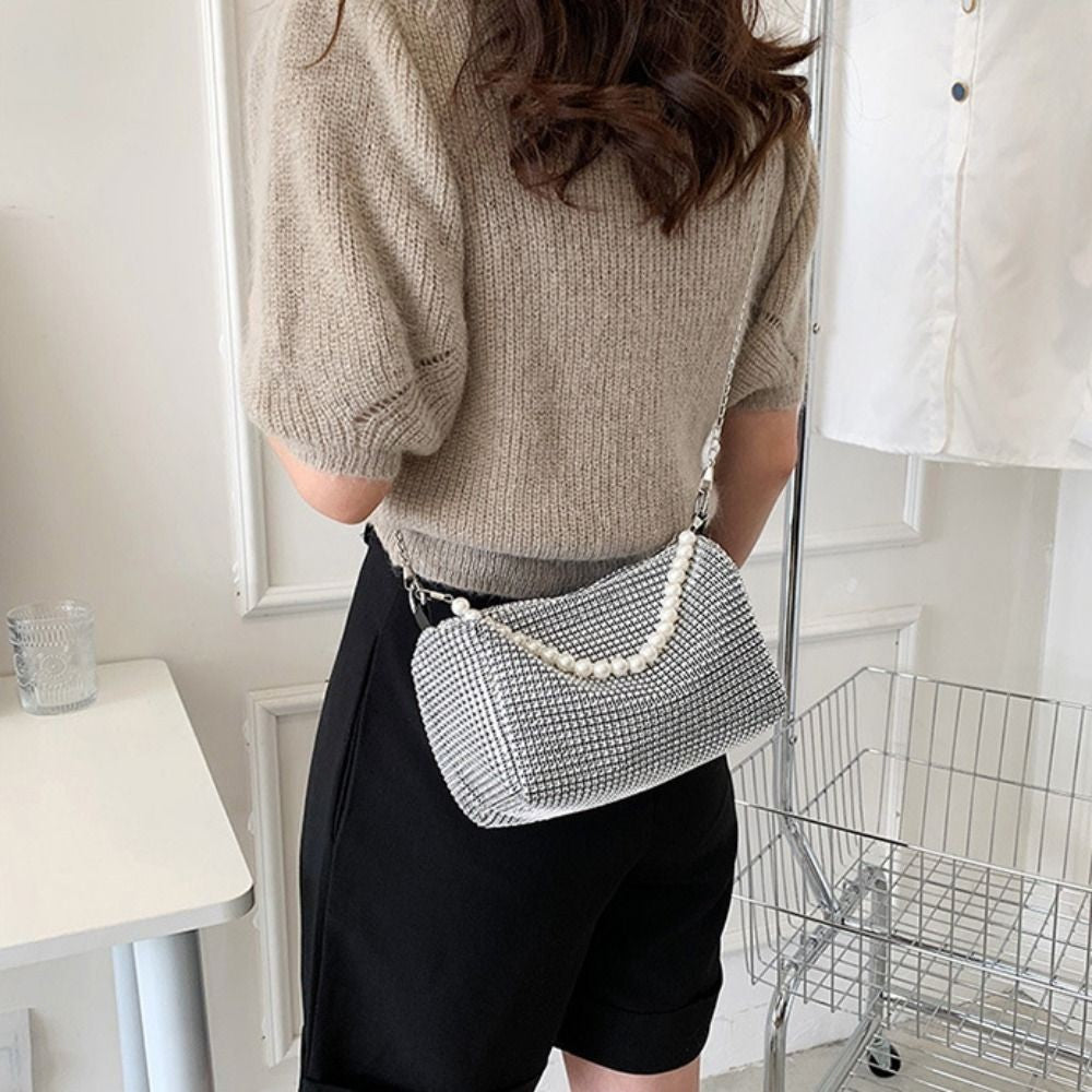Glitter Box Handbag Rhinestone Ladies Shoulder Bag Evening Banquet Bags Party UK