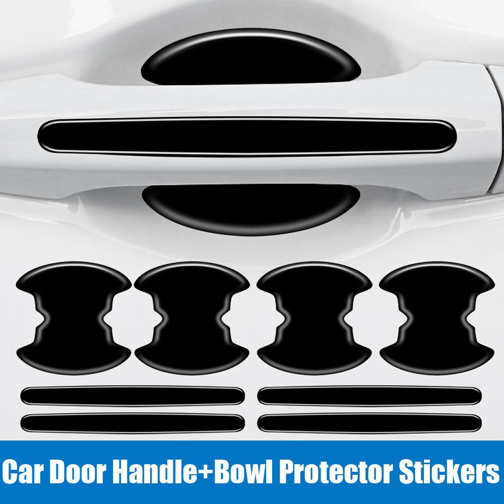 Universal Anti-Scratch Car Door Handle Guard 8 Pack Black Protective Stickers