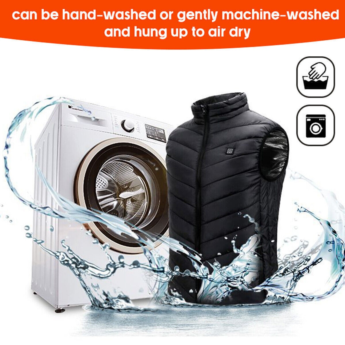 USB Men Electric Heated Vest Jacket 9 Zone Warm Up Heating Pad Cloth Body Warmer