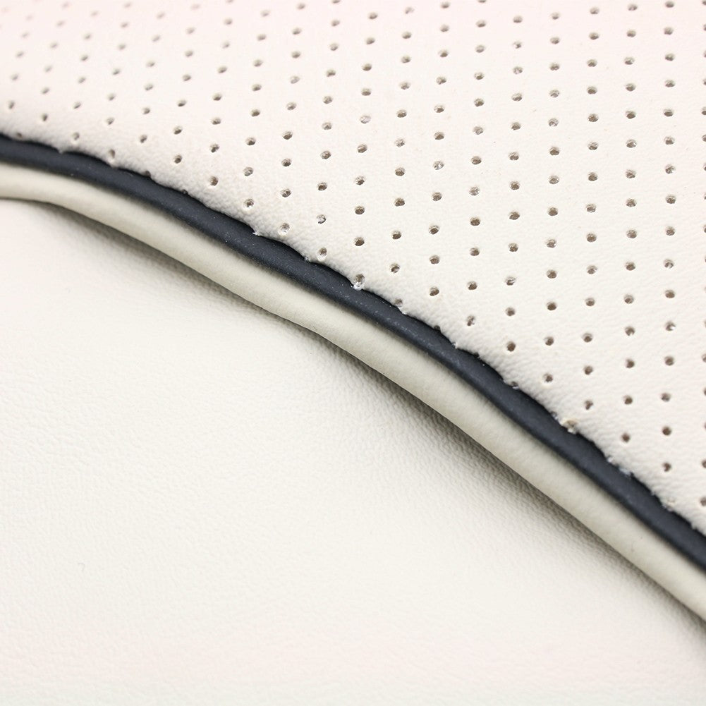 White Leather Car Seat Head Neck Rest Cushion Pad Headrest Pillow 1 piece