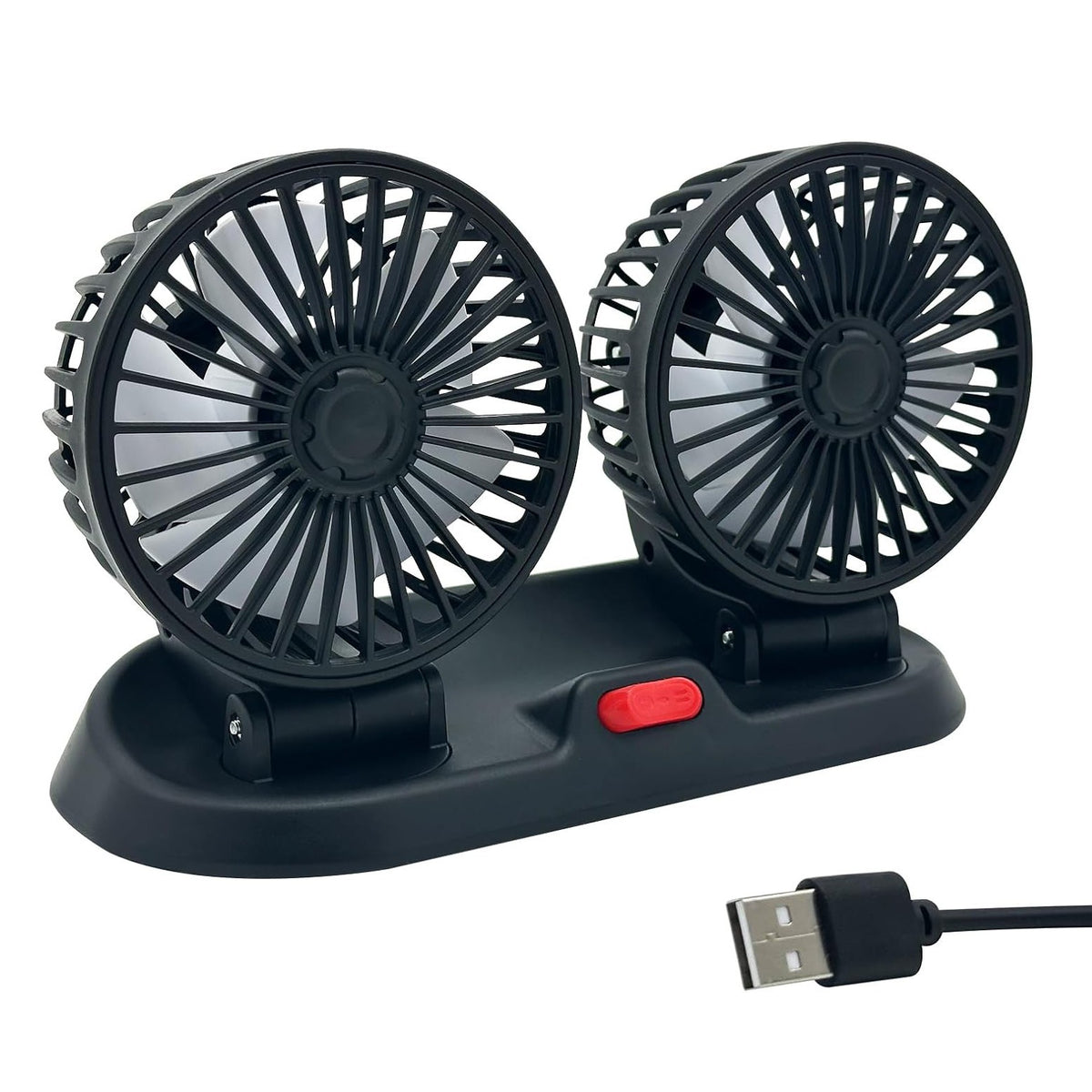 Double Head Car Fan Vehicle Mounted Cooler Fan USB Auto Ventilator Cooling Fan
