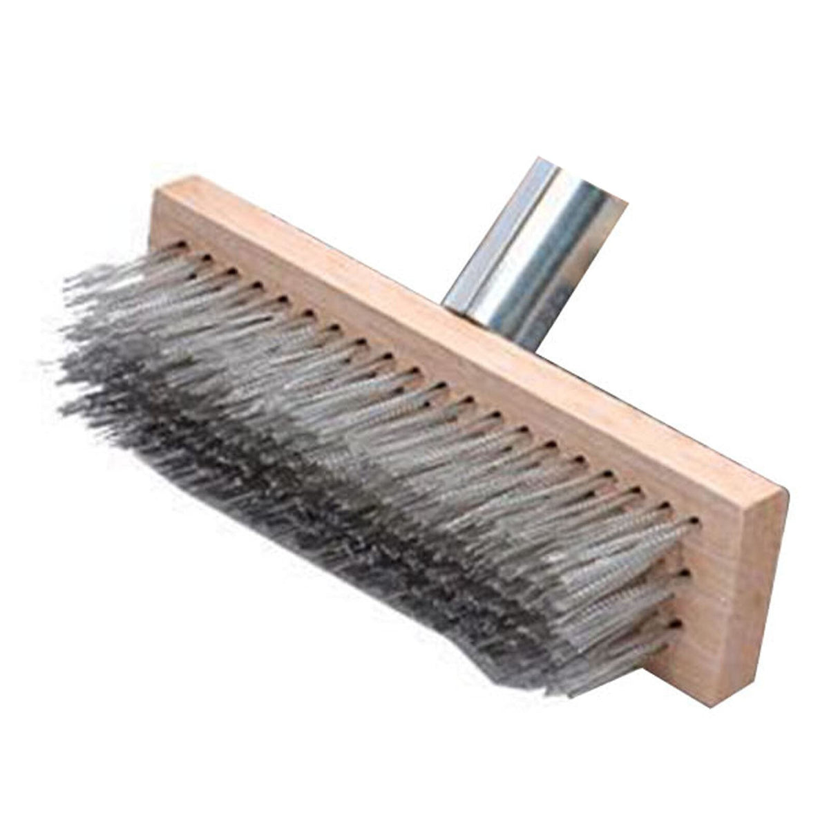 20CM Metal Wire Broom Brush Sweeping Deck Scrub Heavy Duty Garden Moss Cleaner