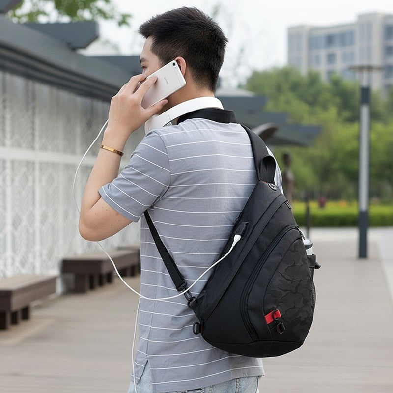 Men's Large Sling Bag Cross Body Water-resistant Gym Travel Chest Pack