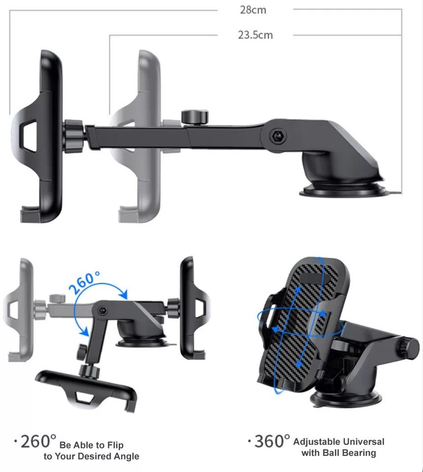 Car Phone Holder Universal Mount Mobile iPhone Windscreen Dashboard or Air Vent