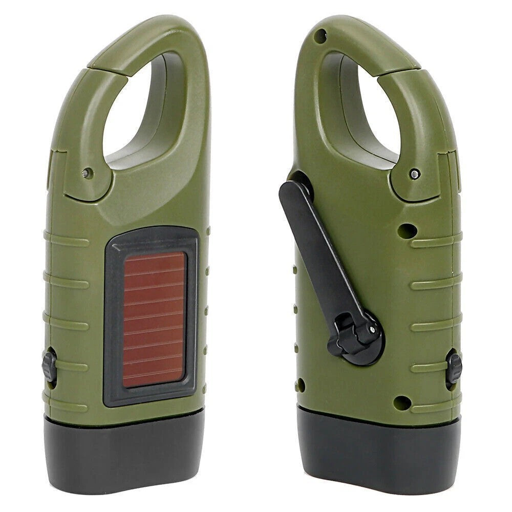 2PCS LED Torch Solar Hand Crank Flashlight Wind Up Super Bright Camping Light UK