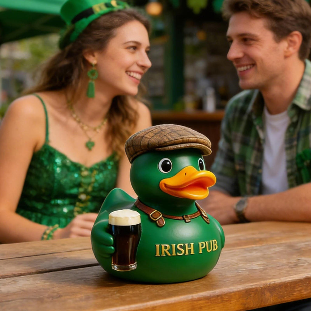 St. Patrick's Day Resin Duck Figurine Irish Pub Duck Figurine Holiday Decor