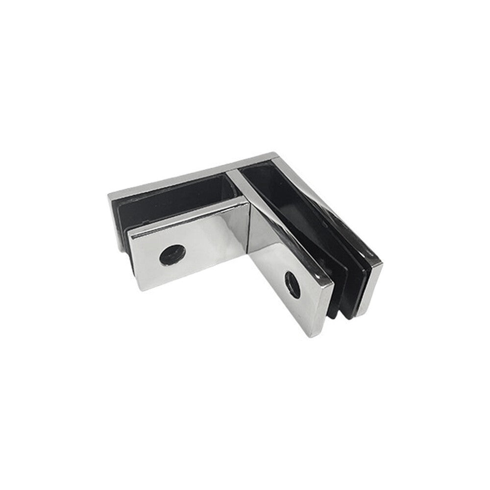 2XStainless Steel 90 Degree Glass Balustrade Stiffener / Clamp 10-12mm - Duplex