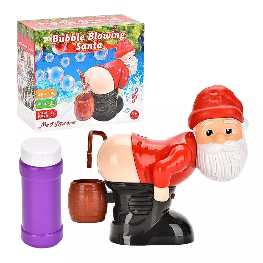 Santa Automatic Bubble Machine  Electric Christmas Funny Fart Bubble Toy For-Kid