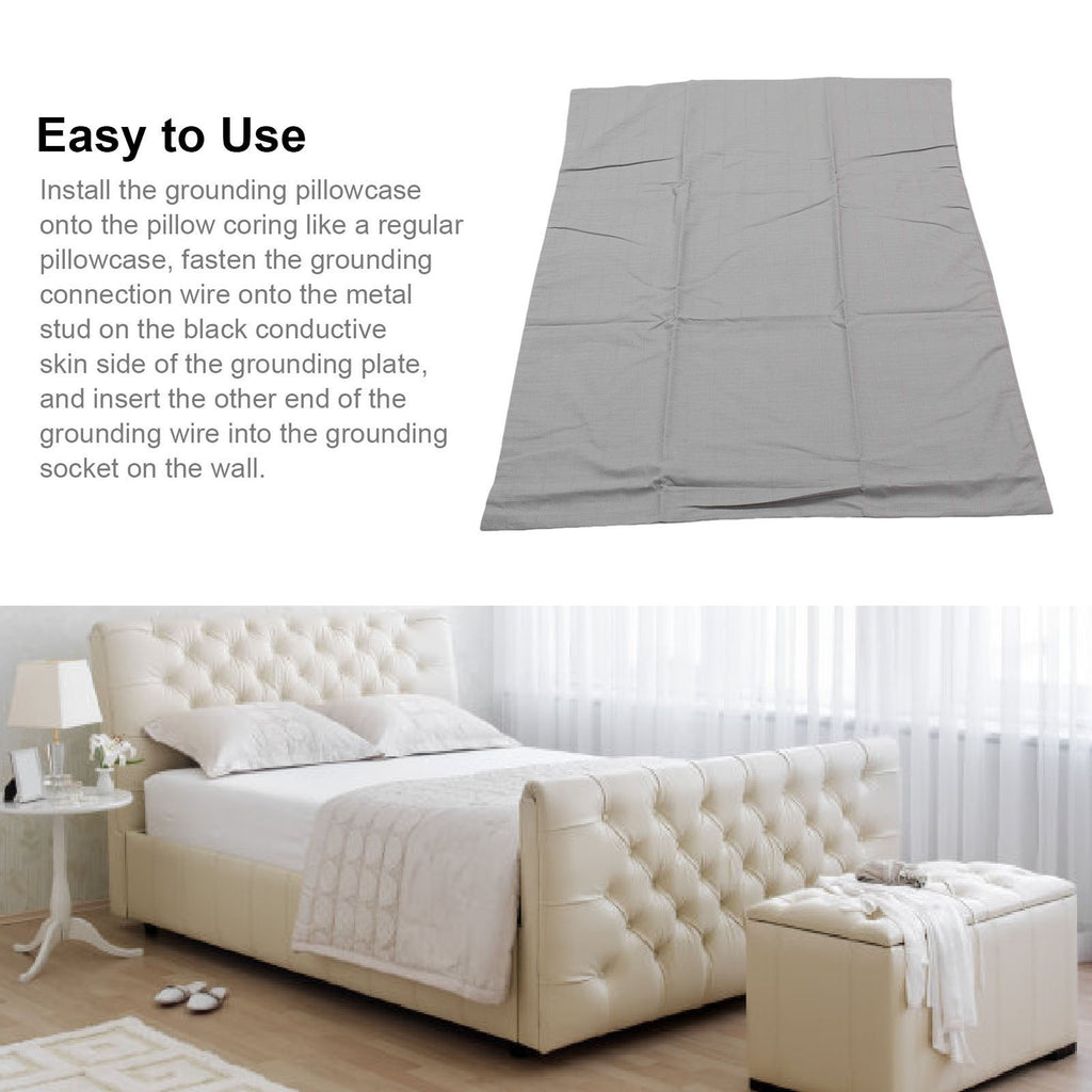 Grey 51x75cm Grounding Pillowcase Cotton Anti Static Ground Pillow Cover For SG