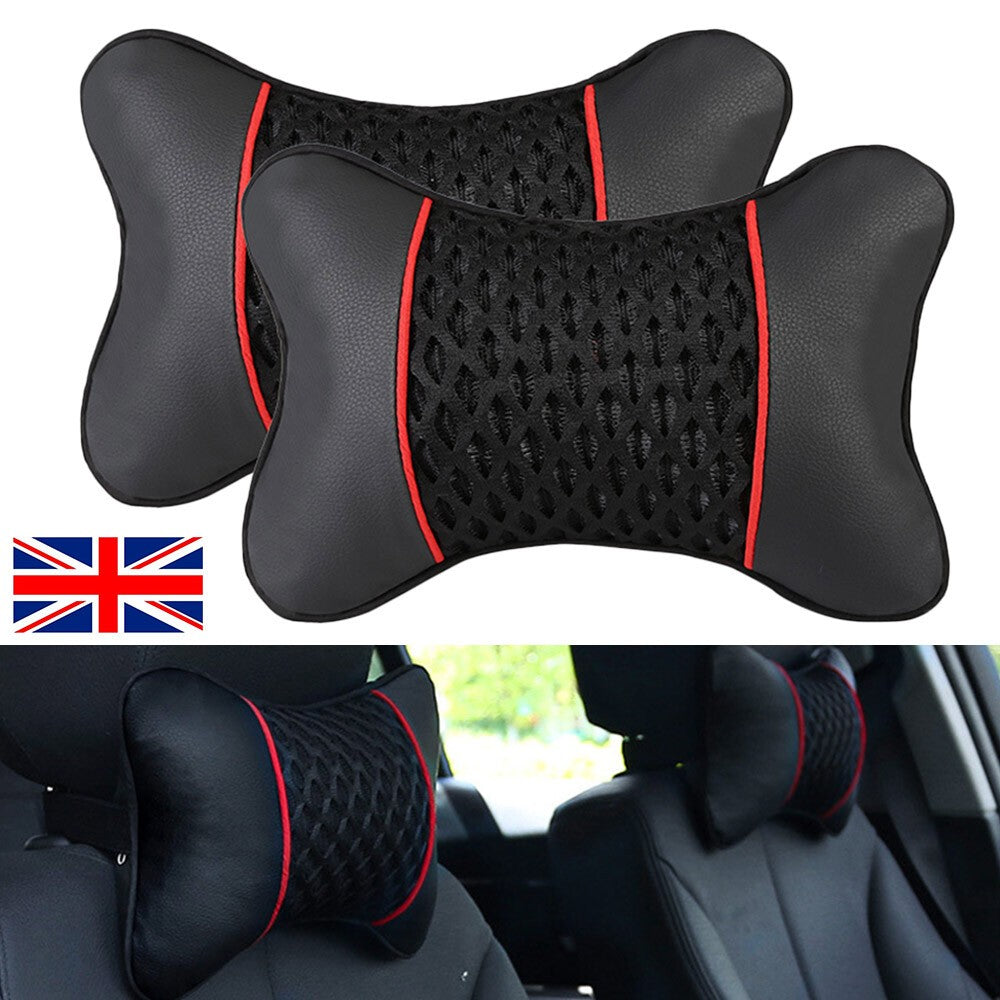 2Pcs Premium Car Headrest Pillow Neck Support Cushion Pad For Auto Seat UK