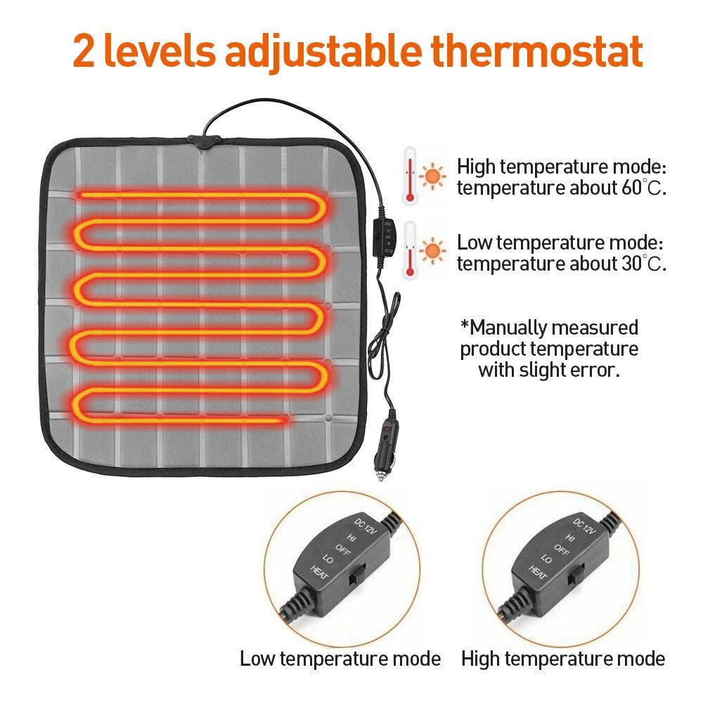12V Car Seat Pad Cushion Cover Electric Heating Heater Warm Heated Mat Universal