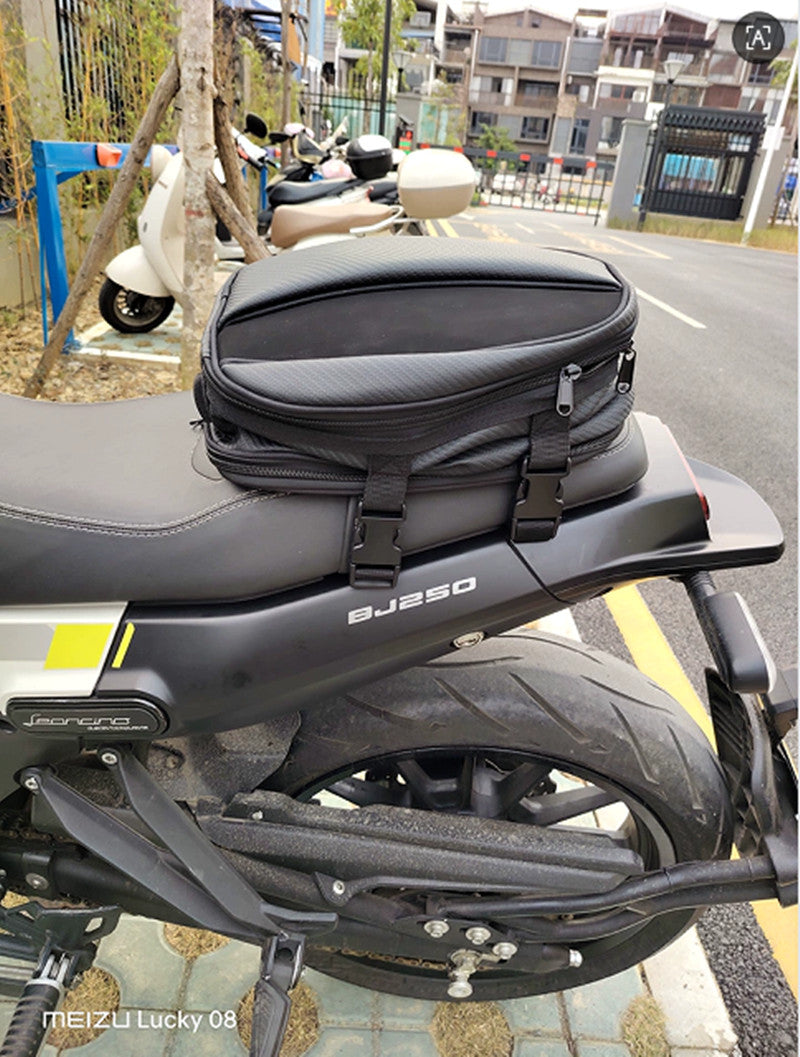 Motorcycle Tail Bag Waterproof Luggage Bag Seat Bag Motorbike Saddle Bag Black