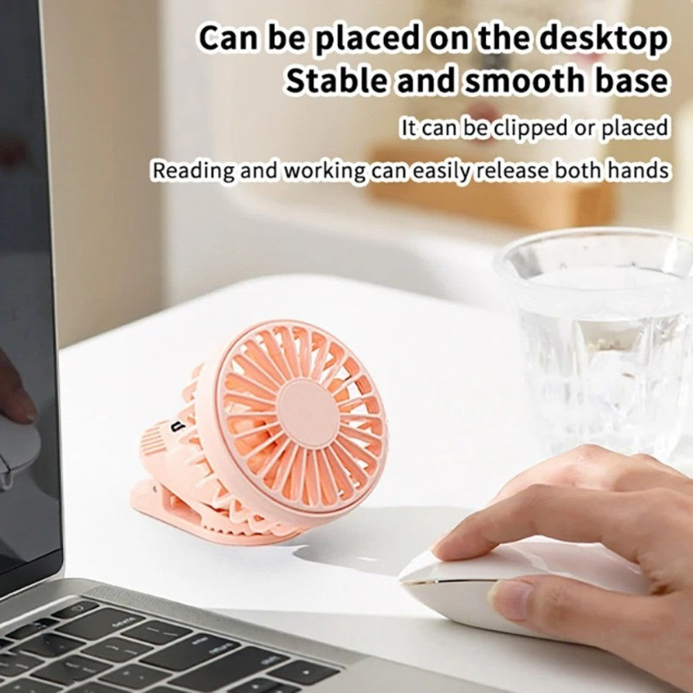 Mini Hat Clip Fan USB Rechargeable Personal Fan Portable Cap Clip Cooler Fan