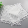 5 Pcs/lot Ladies Women's Cotton Handkerchiefs Lace Border White Wedding Hanky