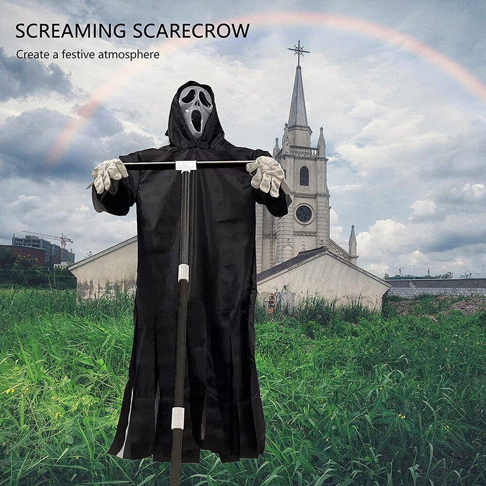 Halloween Decor Garden Ghostface Scarecrow Outside Hanging Scary Scream Ghost