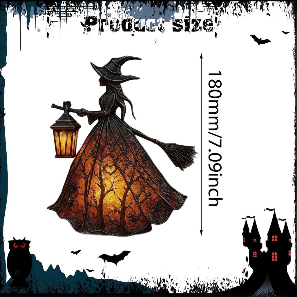 Halloween Witch Lamp Unique Spooky Fun Night Light for Indoor Tabletop Porch