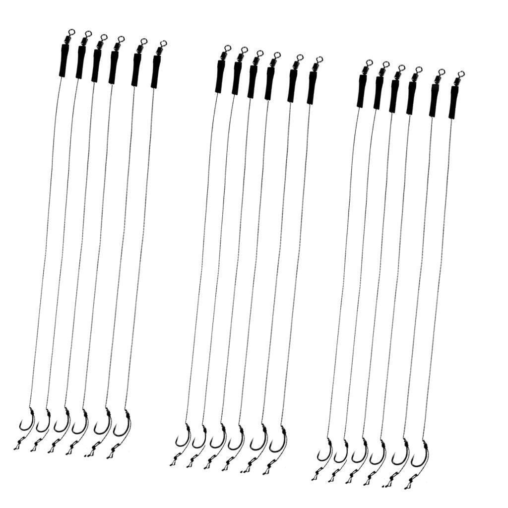 18pcs/lot Carp Hair Rigs Assorted Fishing Barbless Hooks for