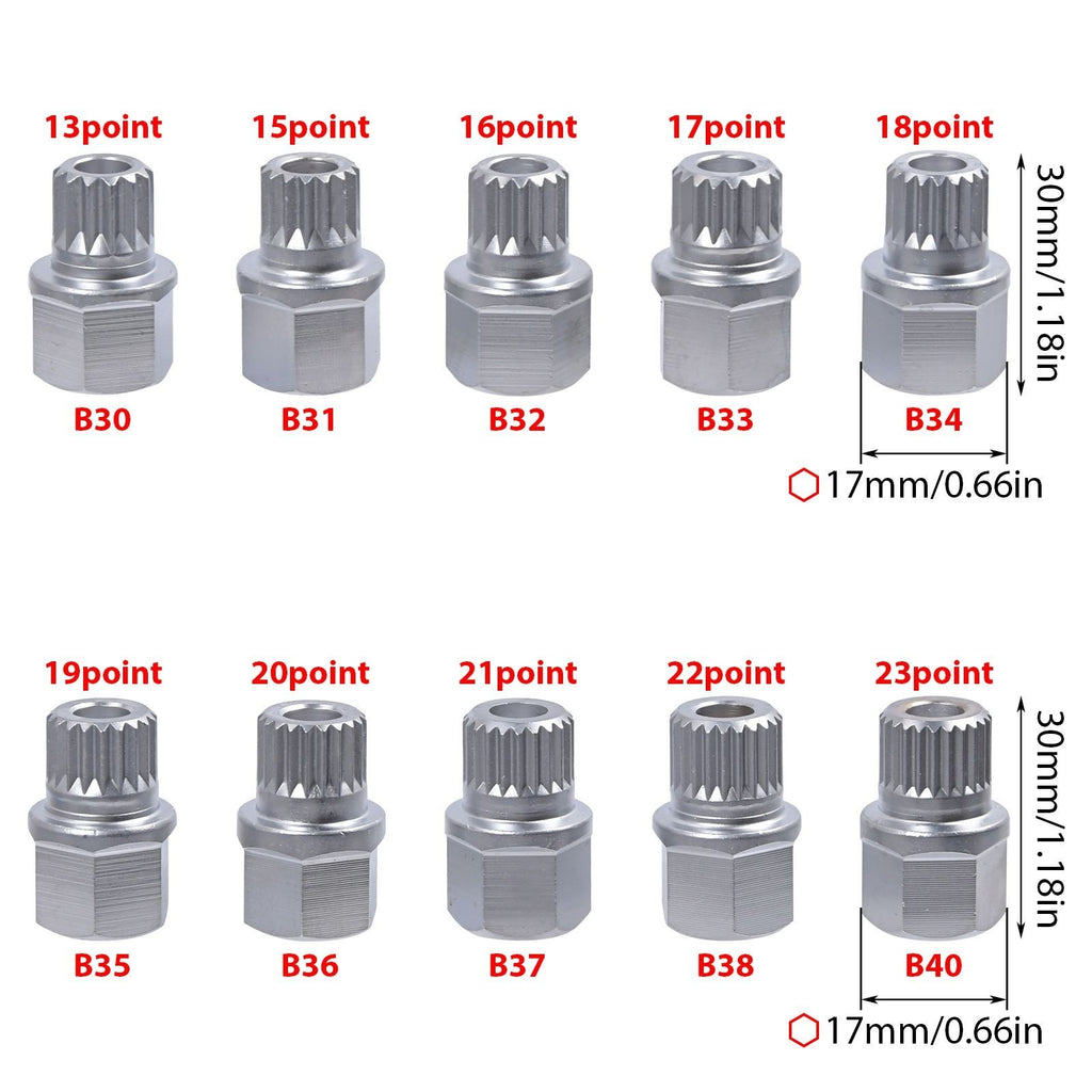 10PC BMW Wheel Lock Nut Removal Key toothed Anti-Theft Screw Lugnut Socket