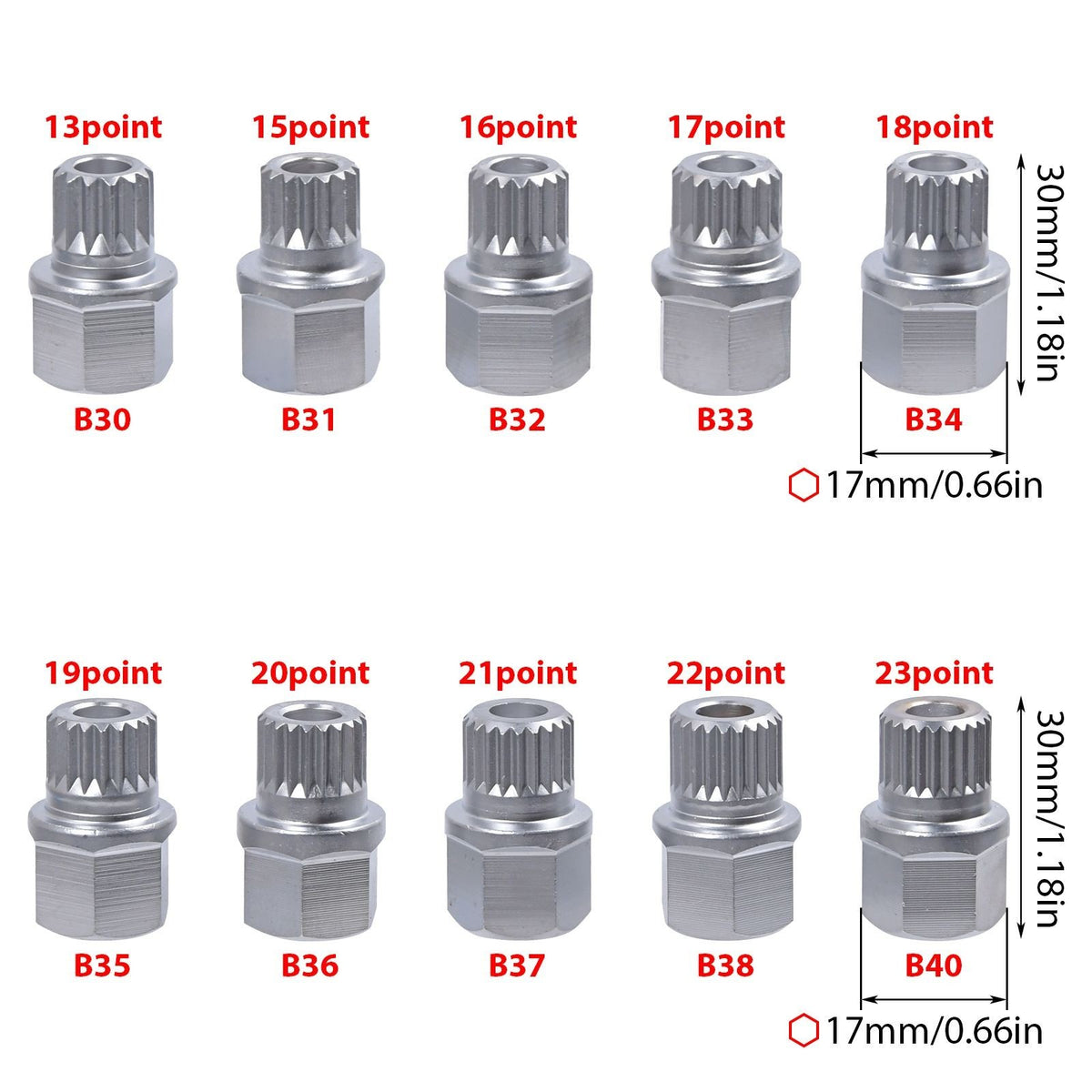 10PC BMW Wheel Lock Nut Removal Key toothed Anti-Theft Screw Lugnut Socket
