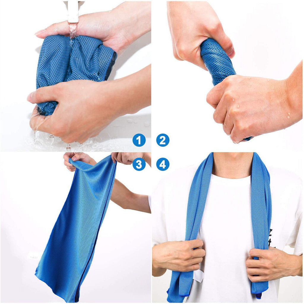 10x Instant Cooling Towel ICE Cold Golf Cycling Jogging Gym Yoga Sports Towels