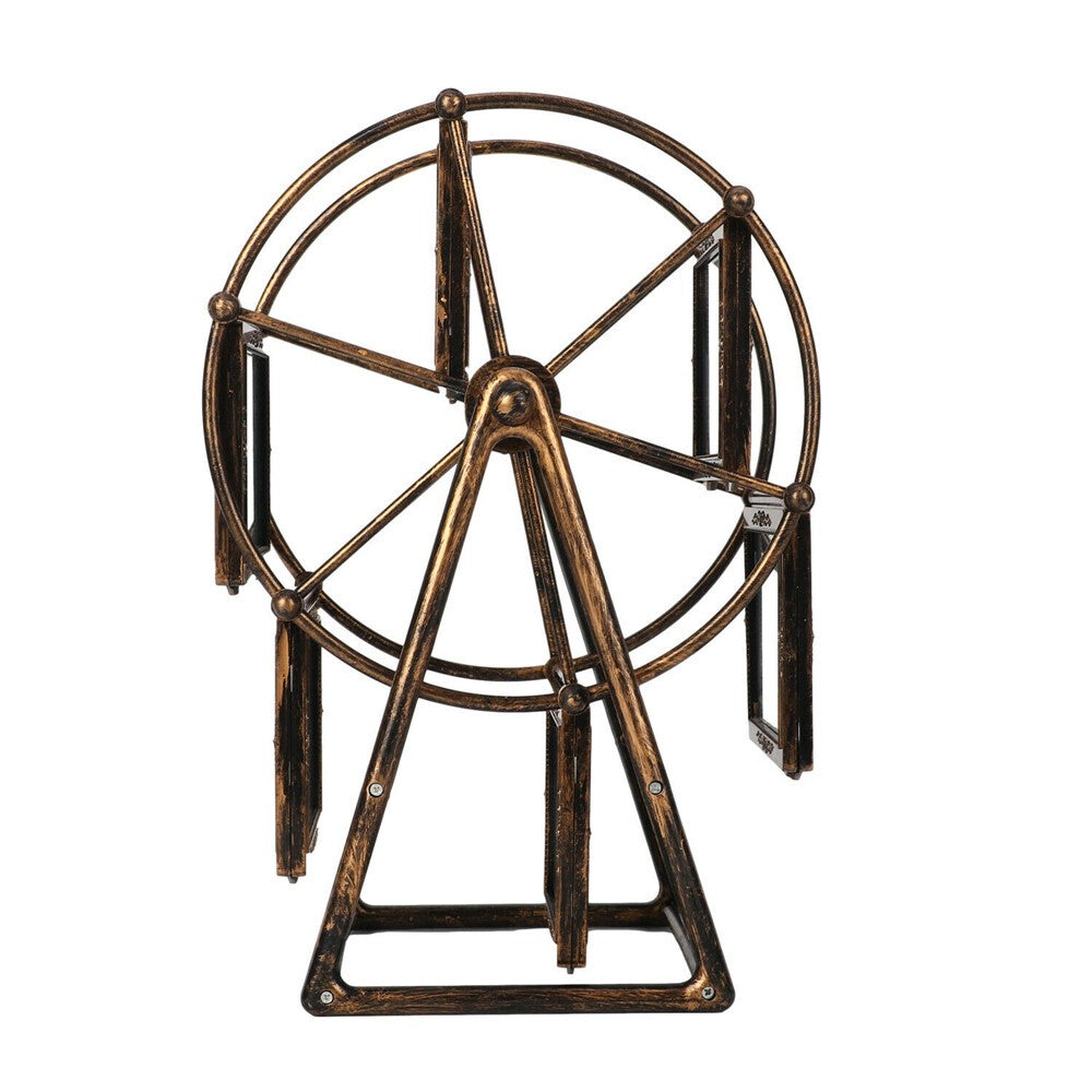Rotating Ferris Wheel Photo Frame 12-Slot Vintage Wedding Carousel Picture Frame