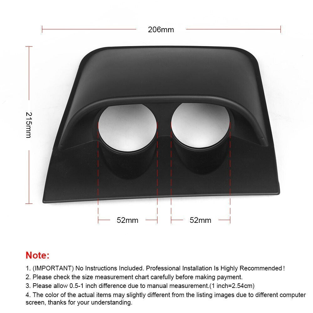 2'' 52mm Dual Dash Gauge Meter Pod 2 Hole Dashboard Mount Holder