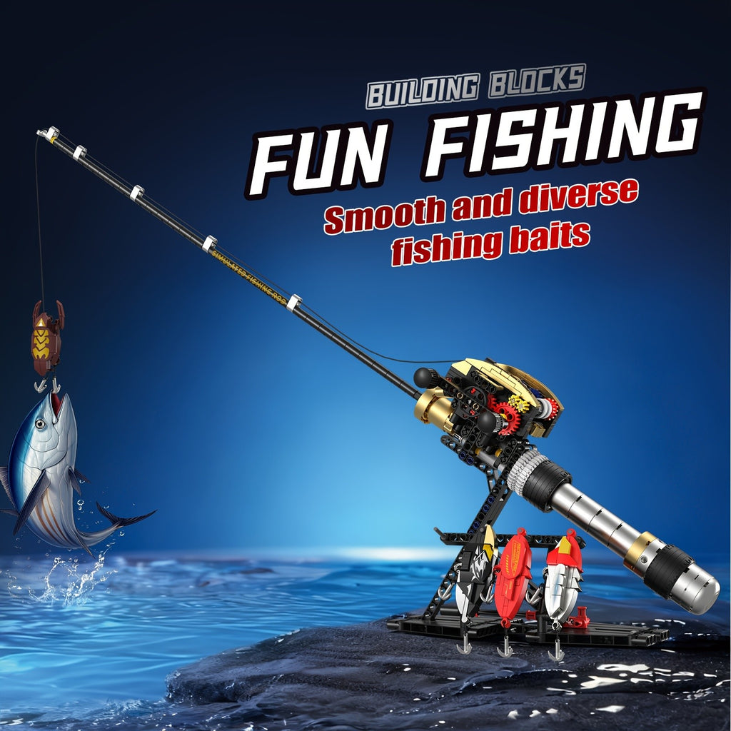 MOC Super Large Fishing Rod Building Blocks 68CM Creative Building Blocks Gift