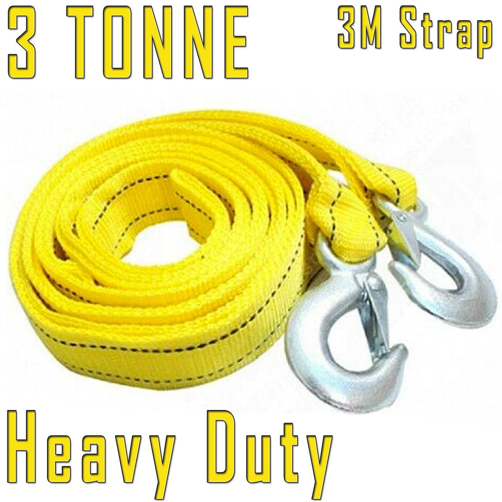 3 TONNE Tow Towing Pull Rope 3m Strap Heavy Duty Road Recovery Car Van 4x4