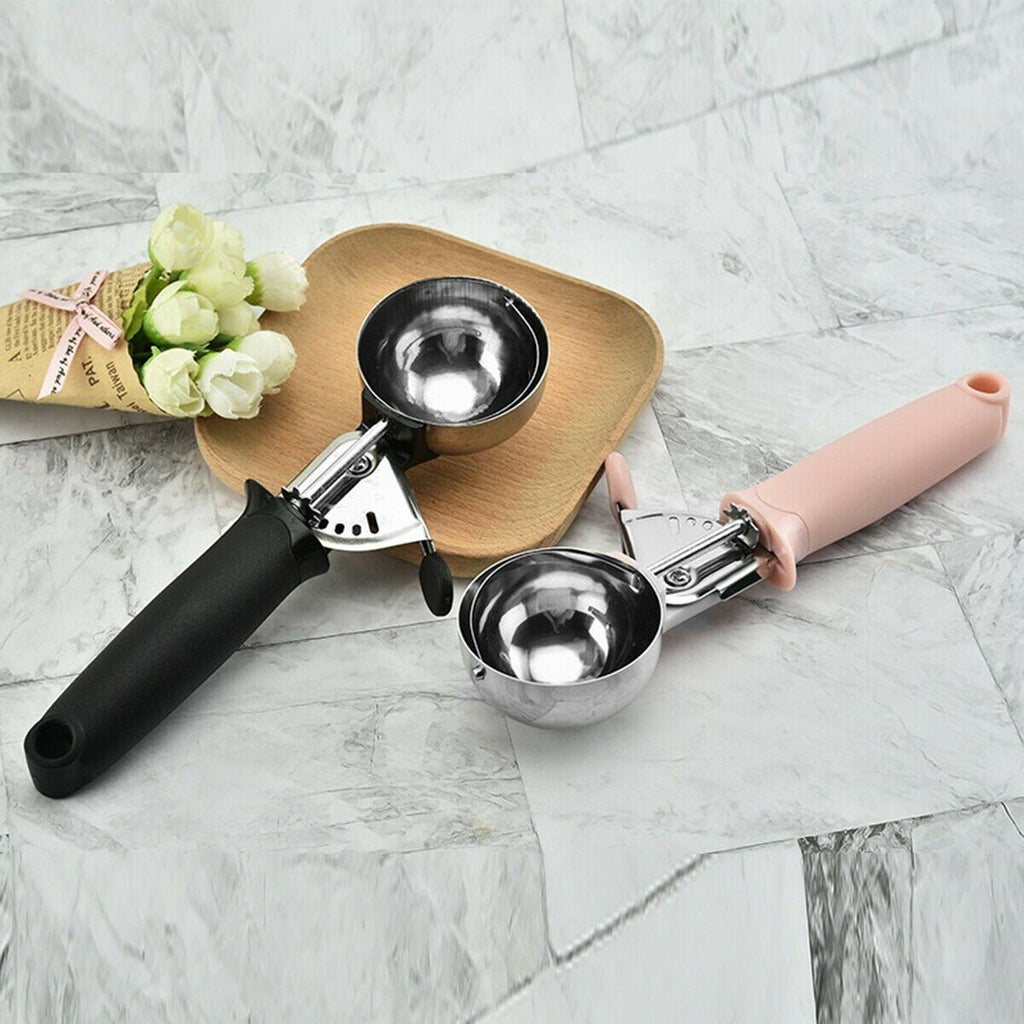 Black Ice Cream Spoon Stainless Steel Ball Scooper Metal Cookie Scoop